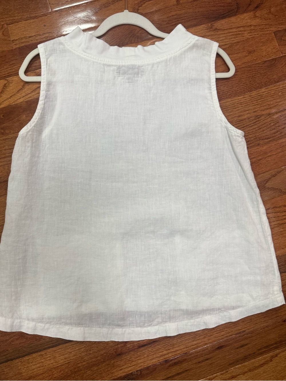 FLAX 100% Linen White Sleeveless Pocket Top | Relaxed Fit - Picture 4 of 6